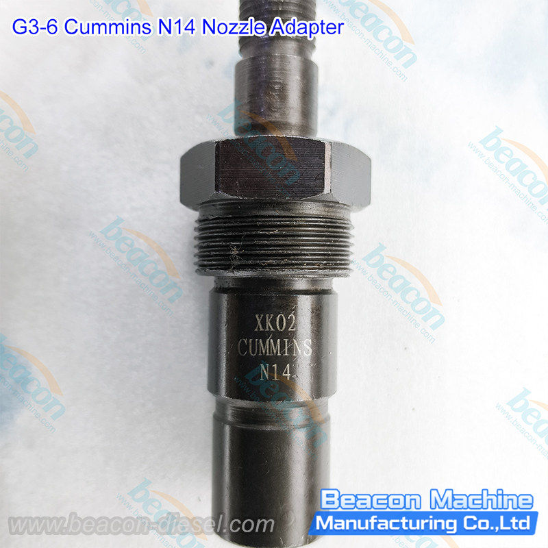 G3-6 Adaptador de Boquilla Cummins N14 - primer plano del extremo de trabajo e interfaz de boquilla para ajuste preciso en el servicio de inyectores Cummins N14