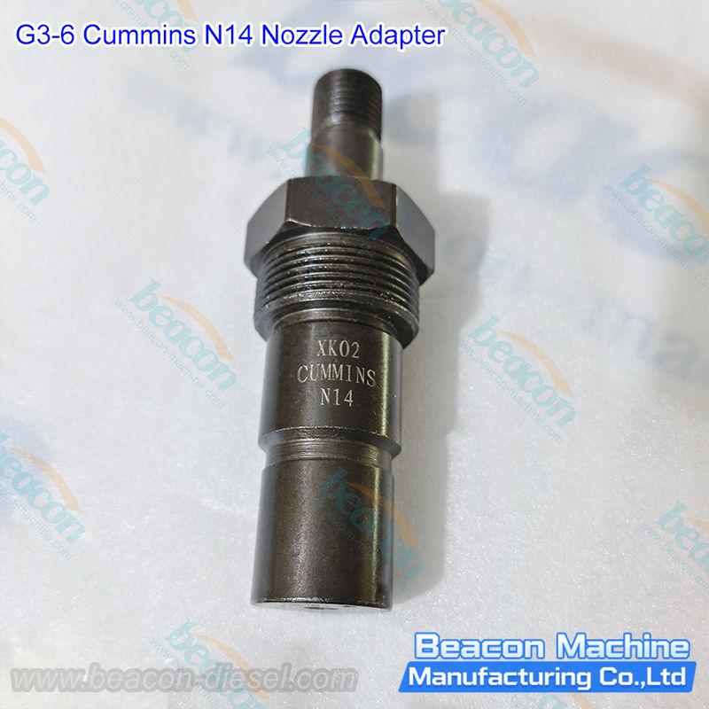 G3-6 Adaptador de Boquilla Cummins N14 - detalle de la conexión inferior e interfaz de montaje para la herramienta de instalación de boquilla Cummins N14
