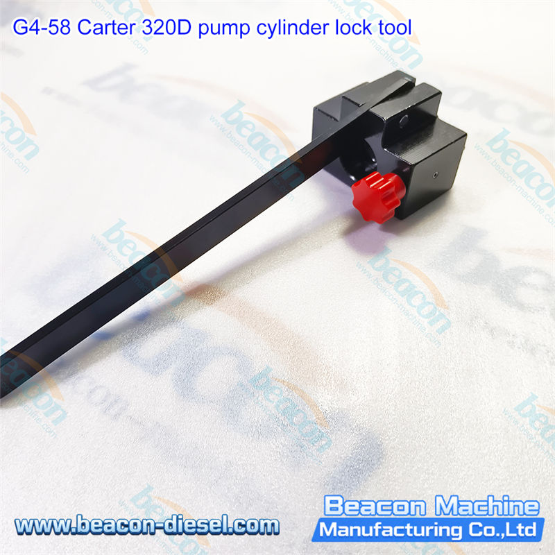 G4-58 Herramienta de Bloqueo de Cilindro de Bomba CAT 320D - vista lateral que muestra el pasador de bloqueo y el diseño del cuerpo