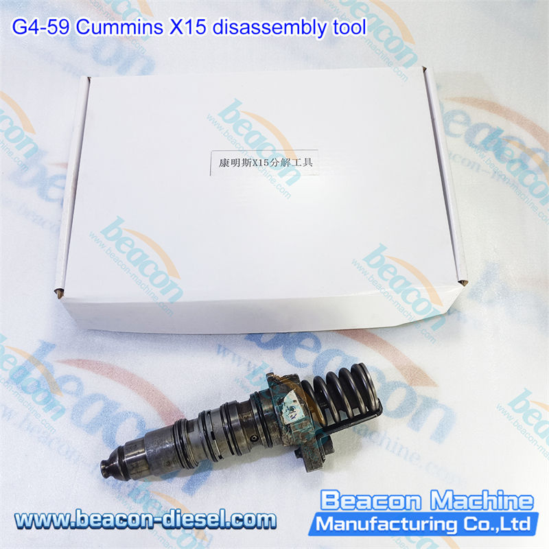 G4-59 Herramienta de Desmontaje Cummins X15 - ángulo alternativo mostrando el juego completo de herramientas