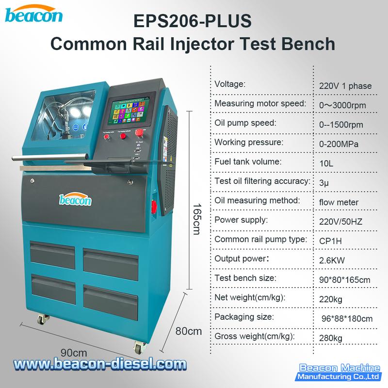 EPS206 PLUS Banco de Pruebas Common Rail - Parámetros Técnicos