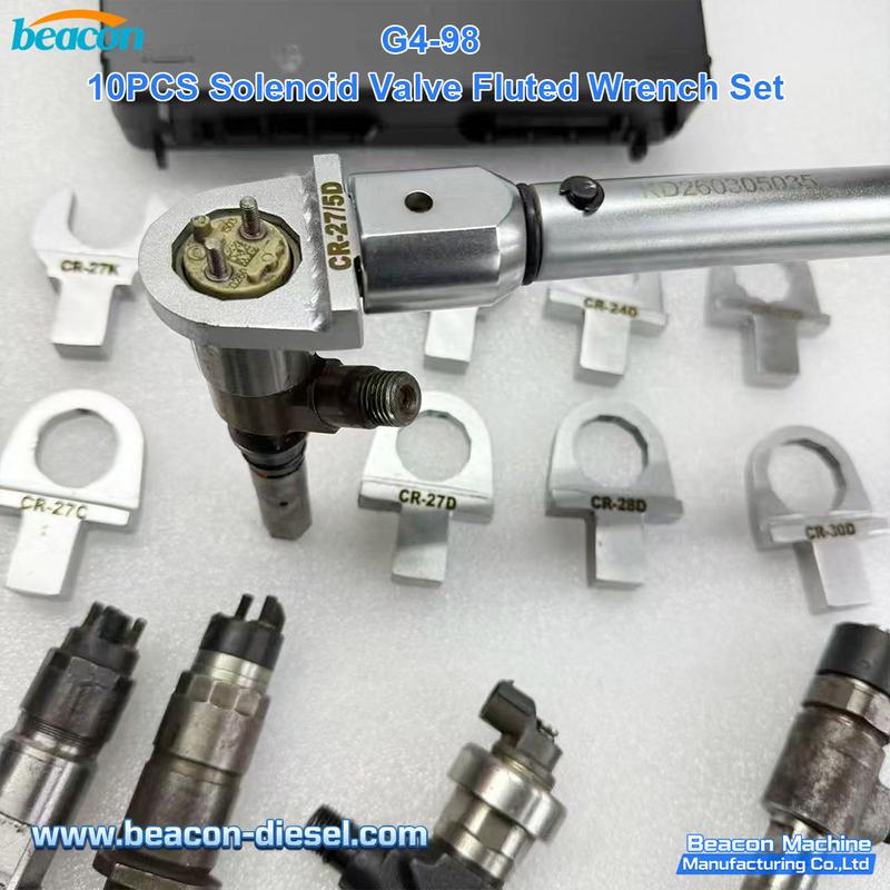 G4-98 G4-98 Juego de 10 Llaves Festoneadas para Válvula Solenoide - Herramienta Servicio Inyectores Diésel Bosch Denso Delphi