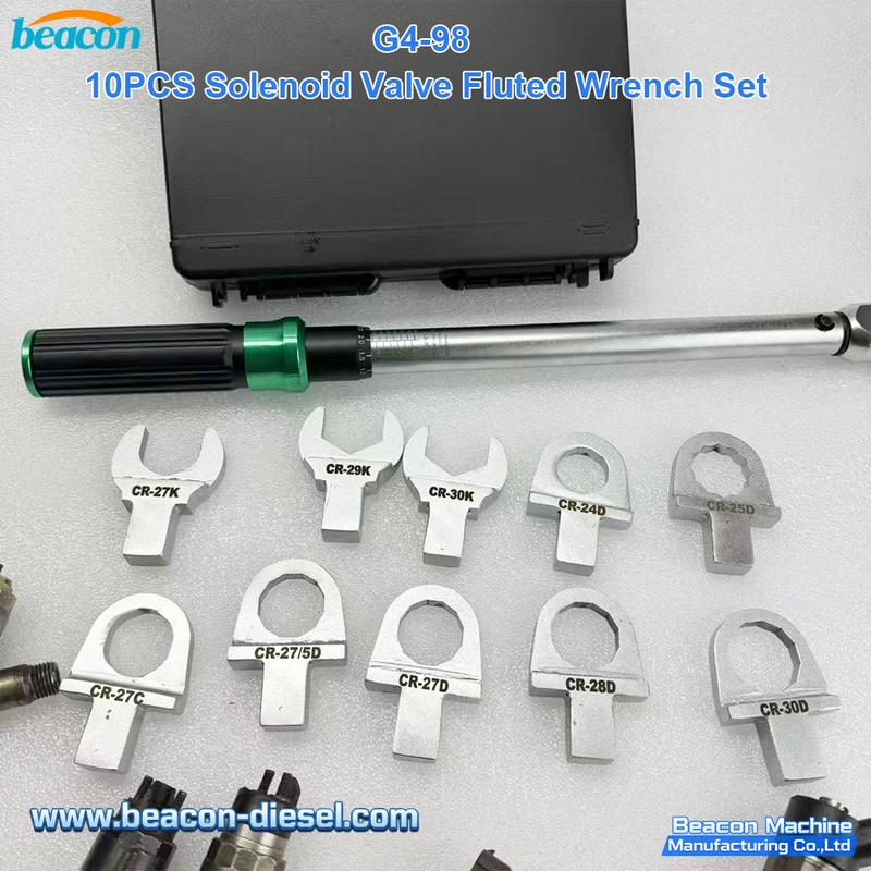 G4-98 G4-98 Juego de 10 Llaves Festoneadas para Válvula Solenoide - Herramienta Servicio Inyectores Diésel Bosch Denso Delphi