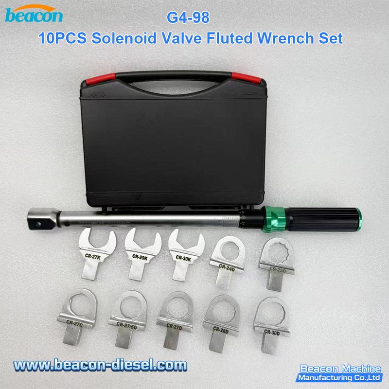 G4-98 G4-98 Juego de 10 Llaves Festoneadas para Válvula Solenoide - Herramienta Servicio Inyectores Diésel Bosch Denso Delphi
