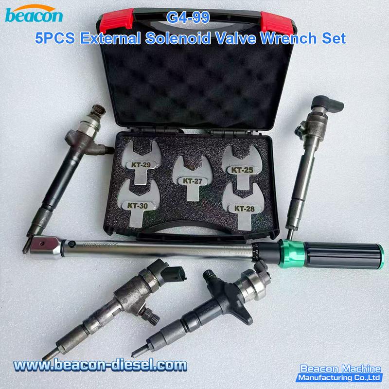 G4-99 G4-99 Juego de 5 Llaves para Válvula Solenoide Externa - Herramienta Servicio Inyectores Diésel Bosch Denso Delphi Siemens