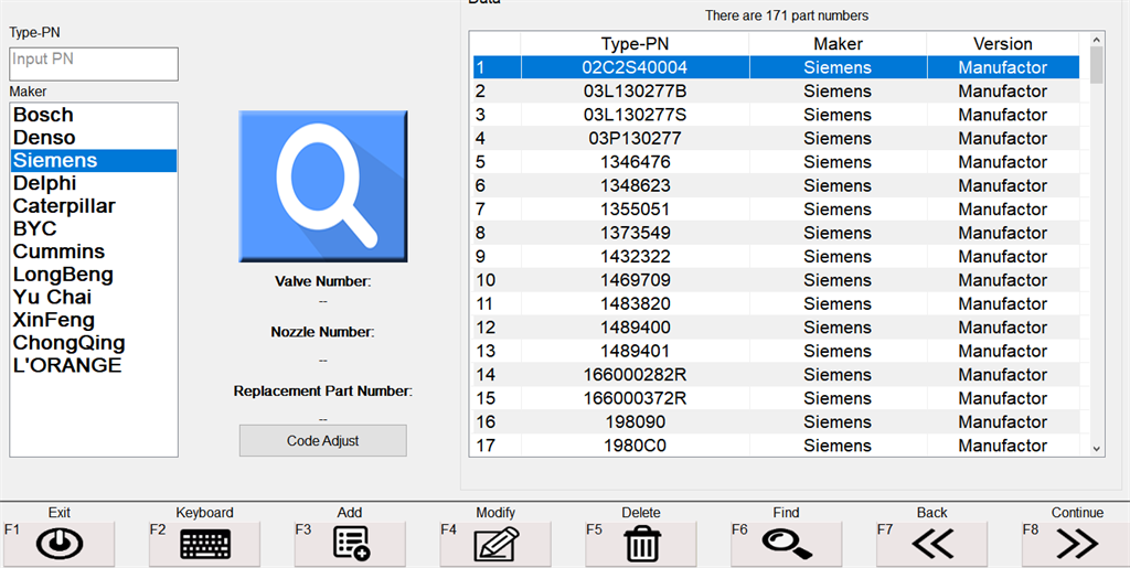 Siemens Injector Database