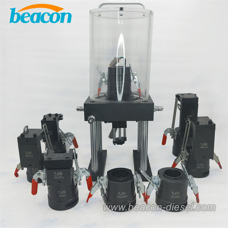 Adaptadores y abrazaderas de montaje para el banco de pruebas de inyectores HEUI de Beacon para CAT C7, C9 y 3126B.