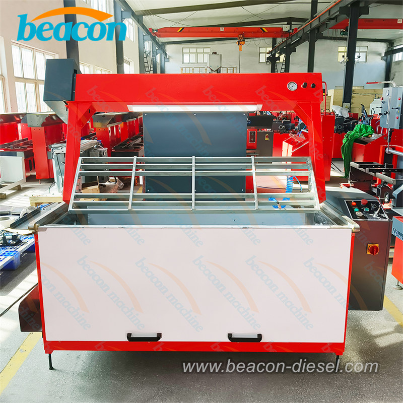 Máquina probadora de presión de culata y bloque GS-1650 roja con sistema hidráulico