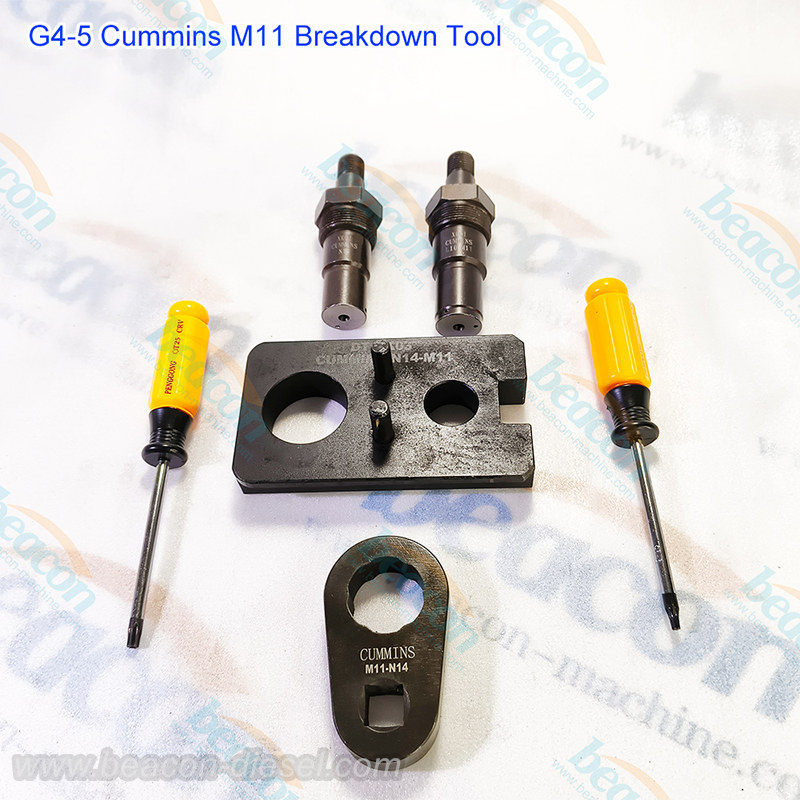 Kit de herramientas G4-5 para desmontaje y reparación de inyectores Cummins M11 N14 en caja.