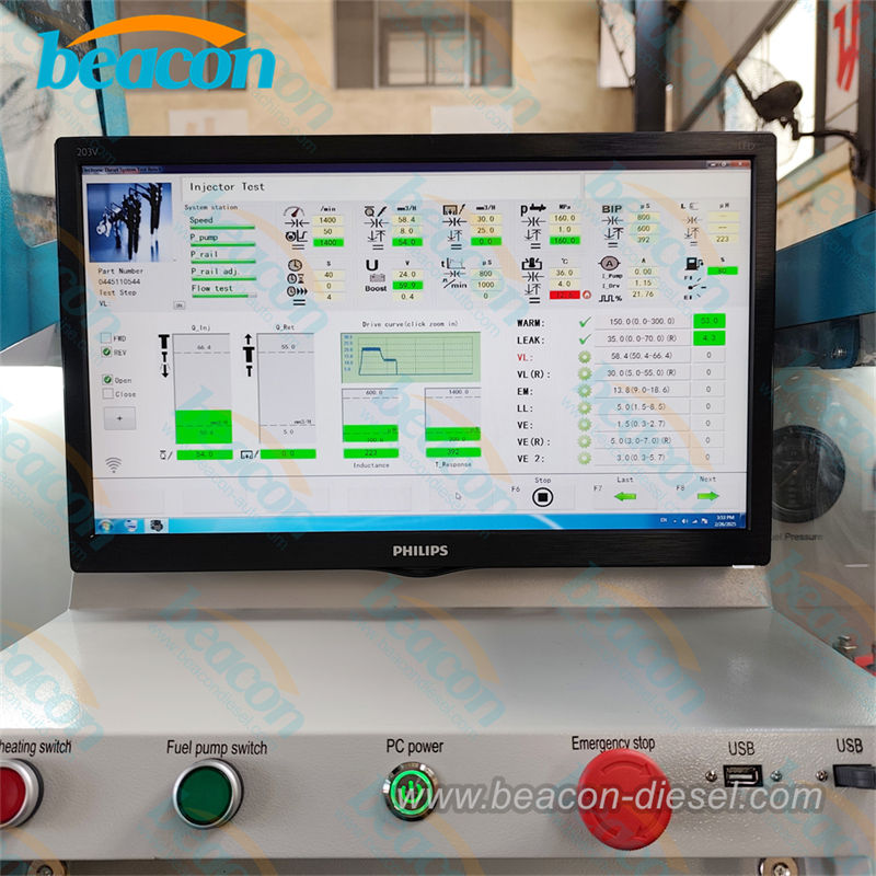 Pantalla de control y prueba de inyectores CR IP800