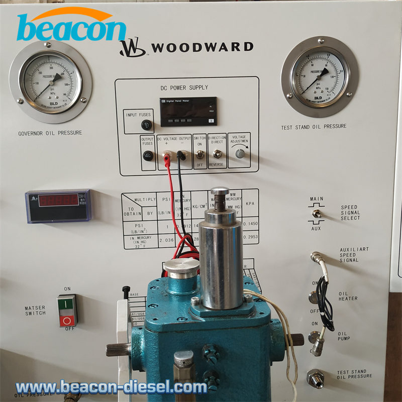 Detalles del equipo de prueba del regulador Woodward BK2000