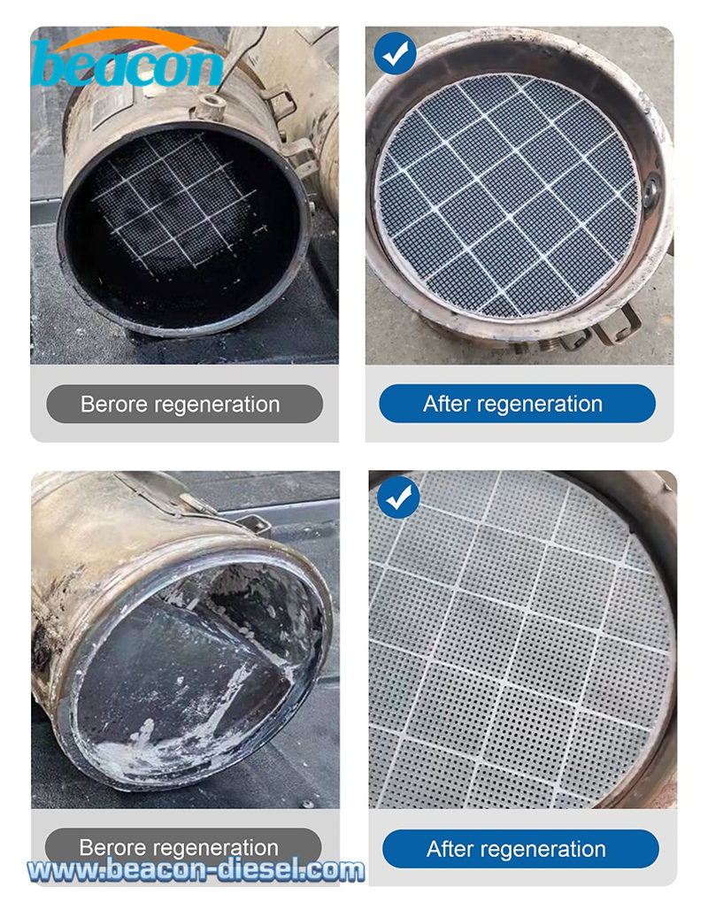 Núcleo del filtro de partículas diésel limpio tras la regeneración