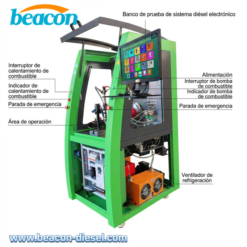 Detalles del banco de pruebas de riel común verde CR1026