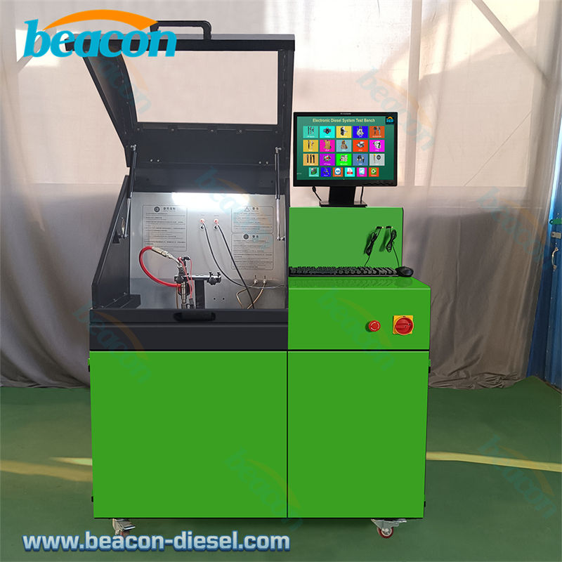 Vista Frontal del Banco de Pruebas de Inyectores Common Rail CR305 Verde