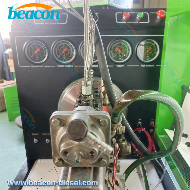 Zona de trabajo y medición de combustible del probador ES619