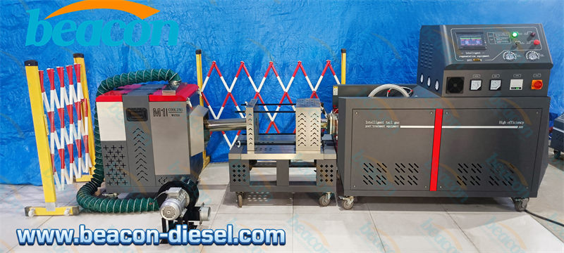 Vista frontal de la máquina de regeneración DPF inteligente Beacon DPF-CL