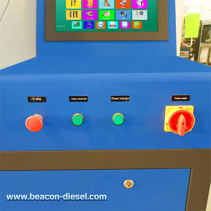 Pantalla táctil del sistema de control mostrando base de datos