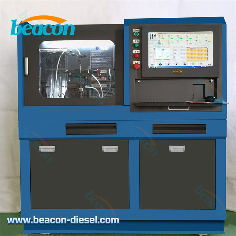 Vista frontal del banco de pruebas de inyectores CR309 azul