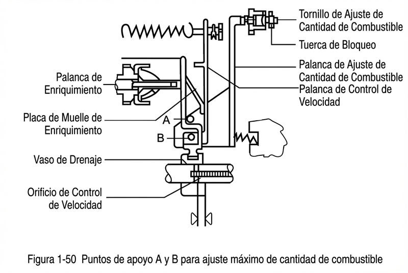 Figura 1-50 Puntos de apoyo A y B para ajuste maximo de cantidad de combustible