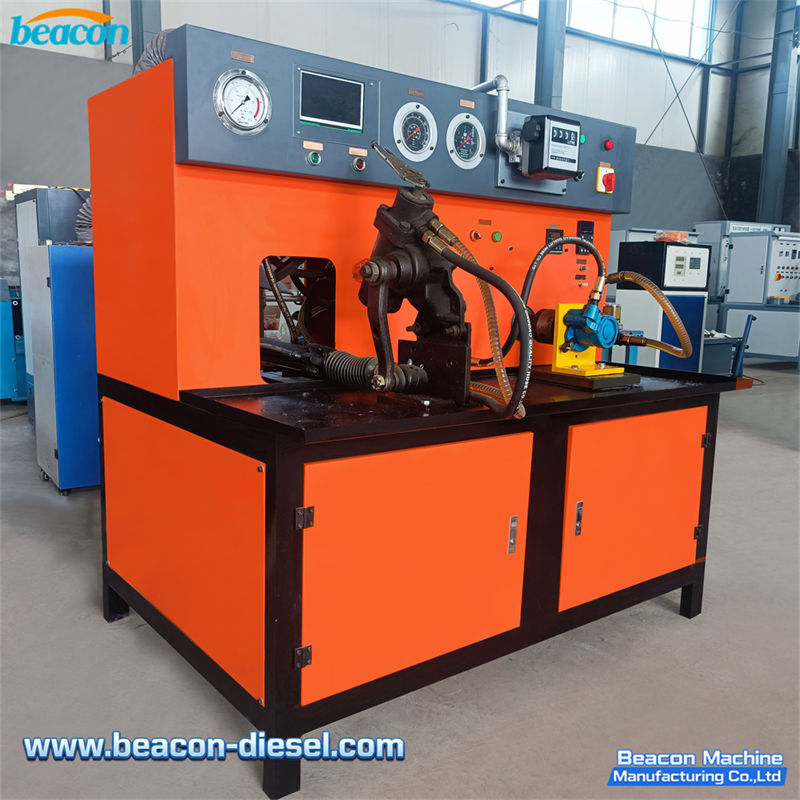 Vista lateral del banco de pruebas de dirección BC-SGC naranja