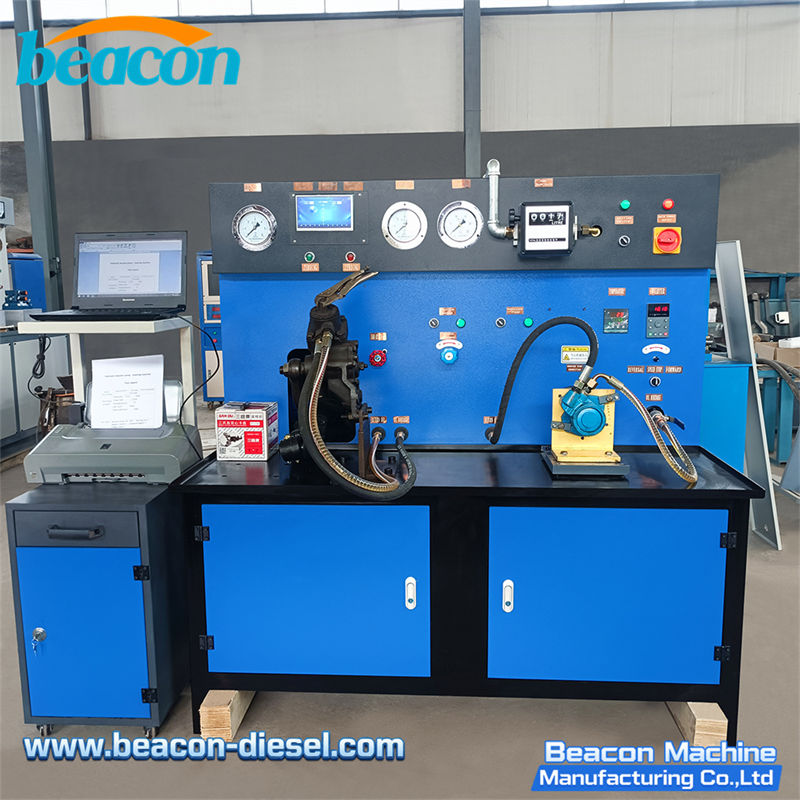 Vista frontal del banco de pruebas de dirección BC-SGC azul