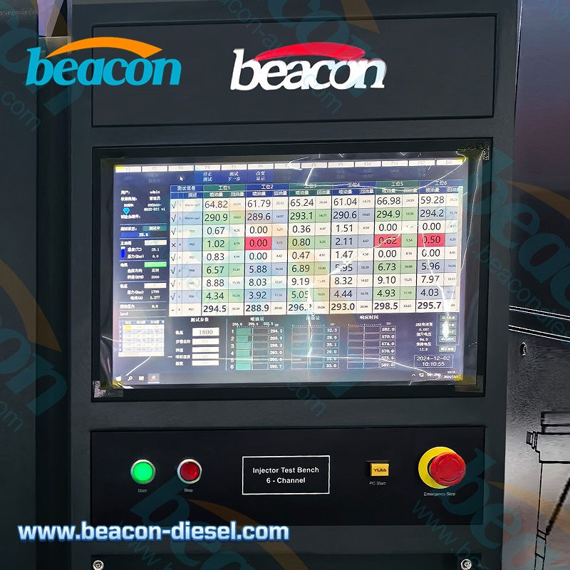 Interfaz de prueba digital y botones de control en el banco CR718D