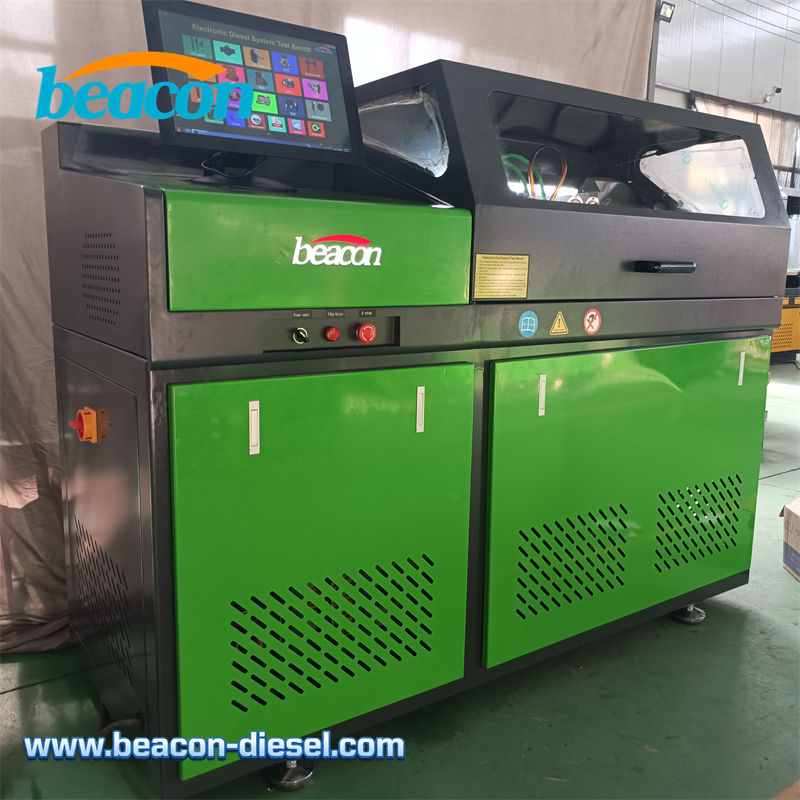 Vista lateral del banco de pruebas diesel CR708T chasis verde