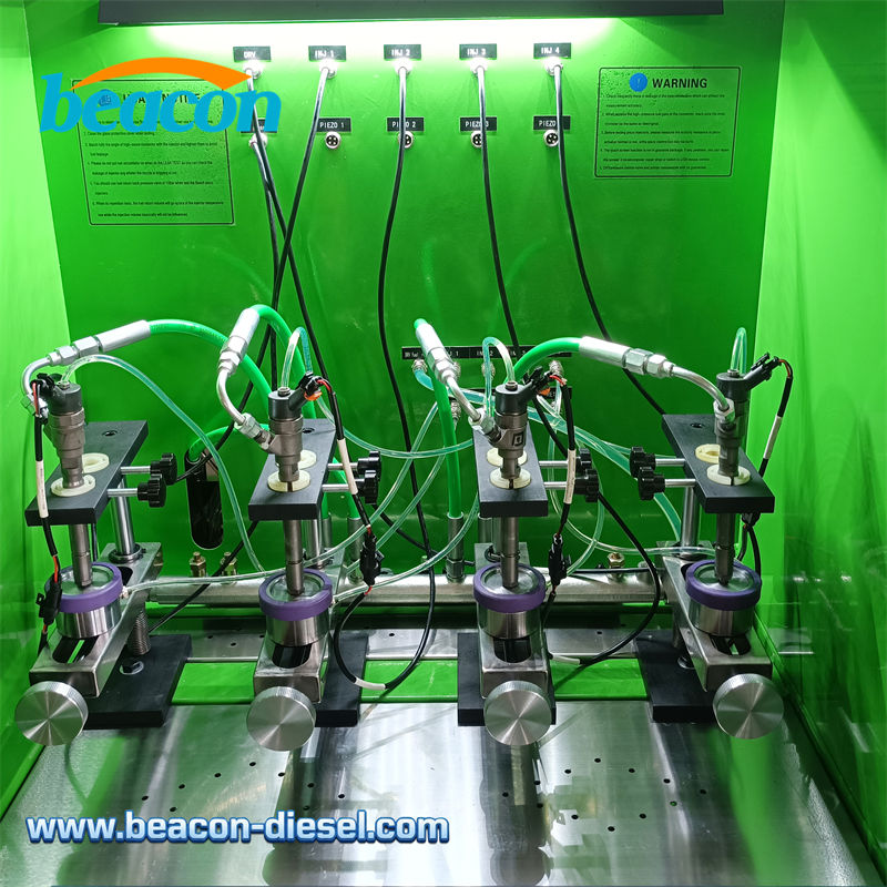 Área de trabajo CR304 probando 4 inyectores simultáneamente