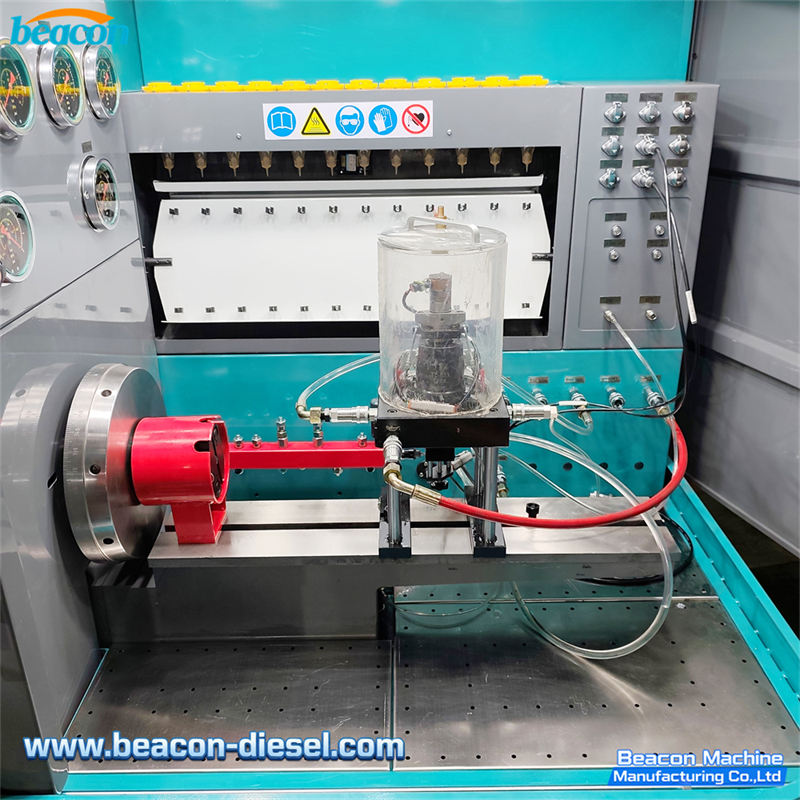 Prueba de inyector CAT C7 C9 HEUI en área de trabajo CR918-PRO