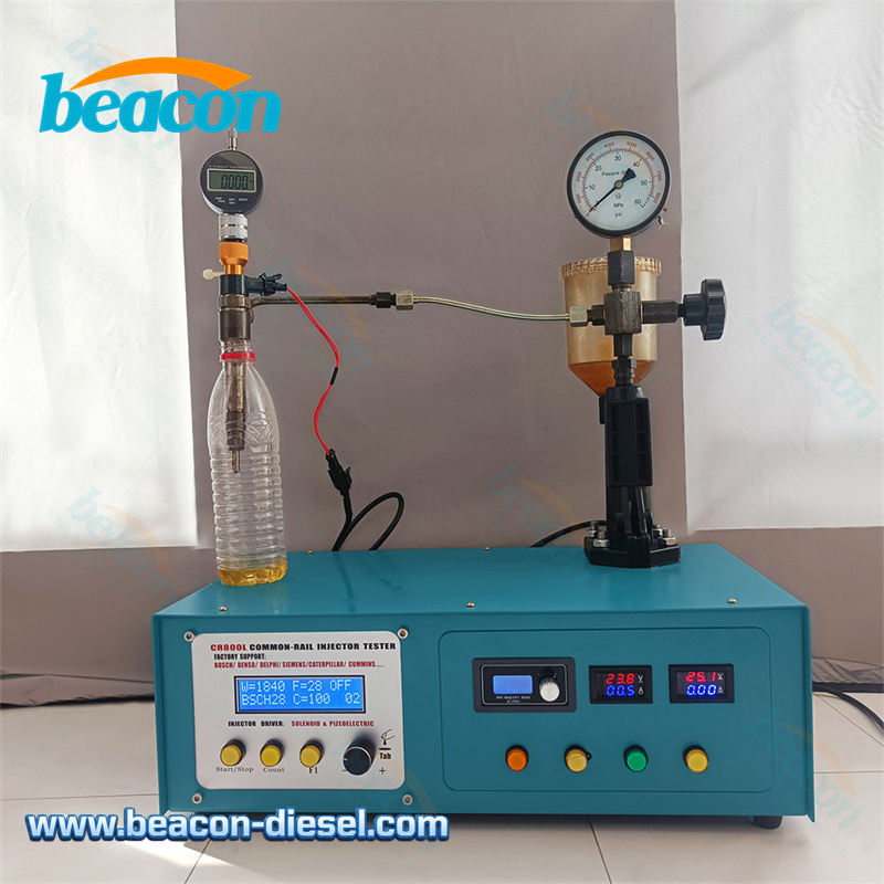 Vista frontal del probador de inyectores common rail de alto voltaje CR800L