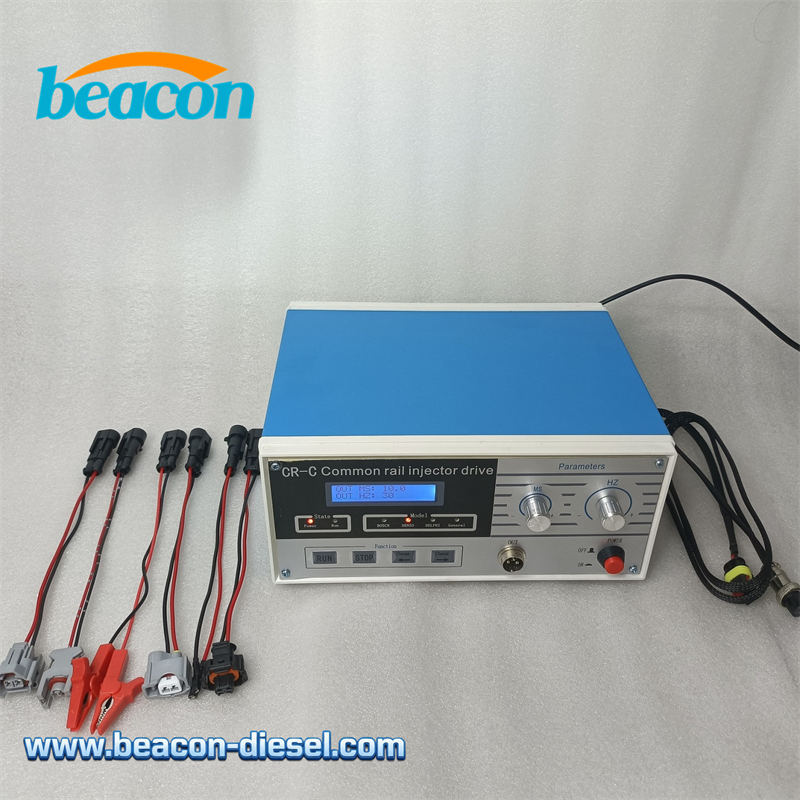 Vista frontal del probador de inyectores common rail CR-C con cableado